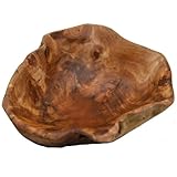 JFFLYIT Creative Wood Bowl Root Carved Bowl Handmade Natural Real Wood Candy Serving Bowl (12"-14")
