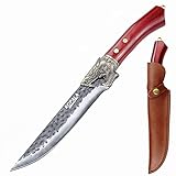 KOPALA Forged Kitchen Cleaver Knives Multipurpose Butcher for Grill, Outdoor Cooking Carbon Steel Knife Chef Knife with Sheath