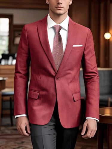 Mens Blazer Casual Sport Jacket Slim Fit One Button Suit Jacket for Daily Business and Prom Party3