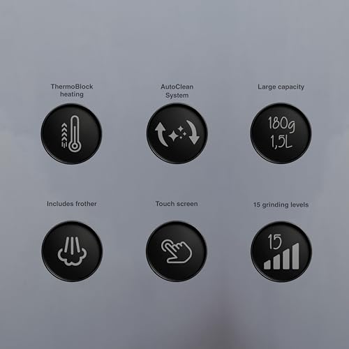 Lacor 69435 - Sabore Kaffeevollautomat, frisch gemahlener Kaffee, AutoClean-System, 15 Mahlstufen, Dampf inklusive – Bild 5