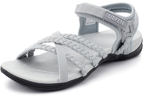 Image of UBFEN Womens Hiking Sandals Outdoors Water Sport Arch Support | Comfortable Adjustable Ankle Strap, Lightweight Suitable for Beach, Travel, Golf and Daily Wear