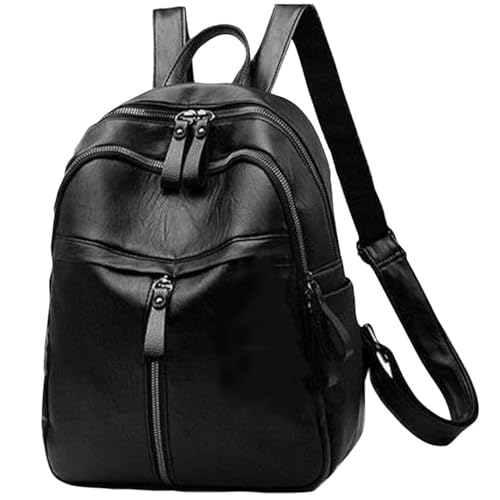 Pastoralist Mochila de cuero Mochila múltiple de bolsillo múltiple mochila impermeable con mochila de viajes con cremallera ajustable una mochila universitaria, mochila universitaria