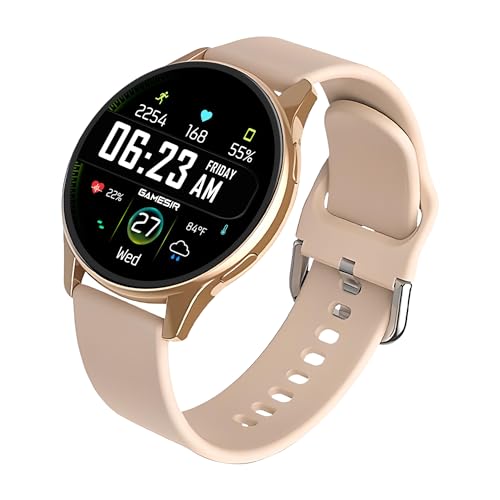Image of GameSir Active 5 MAX Round Smart Watch HD Display 1.3 inch Screen IP68 Waterproof, Sunlight Resistance Bluetooth Calling, Multi Features Round Dial Wireless Charging Smart Watch for Men & Women (Pink)