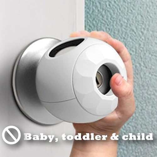AILUOQI Childproof Door Knob Covers Babyproof (4 Pack) Child Door Locks Door Handle Baby Proofing Door Safety for Kids - Thumbnail 3