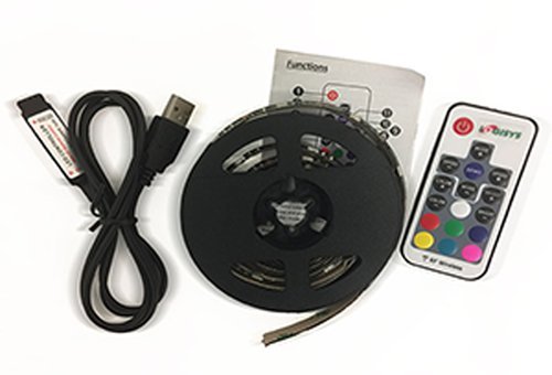 LogisysLDM40BC LED Strip with Internal Remote Electric Plug, Black