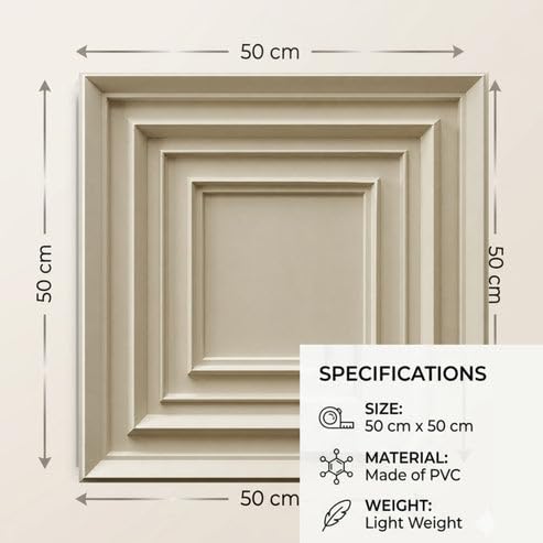 Image of Kayra Decor 3D PVC Wall Panels for Bedroom & Living Room | Accent Design | White Tail Color | 19.7 x 19.7 Inch | Pack of 40 | 107.6 Sq Ft