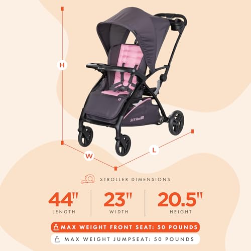 Image of Baby Trend Sit N' Stand 2.0 Stroller, Simply Pink