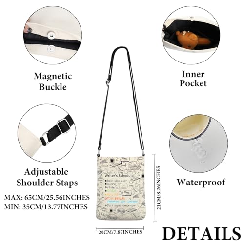 PWHAOO Creative Writer Gift Writer's Scheduler Crossbody Bag Future Author Travel Bag Novelist Gift Writer Appreciation Gift2