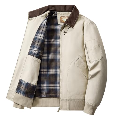 NUSGEAR Chaqueta Bomber Hombre Invierno Chaquetas Aviador Termica de Forro Polar Hombre Chaqueta Bomber Acolchado Vintage Invierno Cálida Cazadora Bombardero Grueso Abrigo Bolsillos con Cremallera