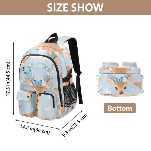 Mochila de viaje para laptop que alivia el peso con diseño de ciervo de 17.5" 3