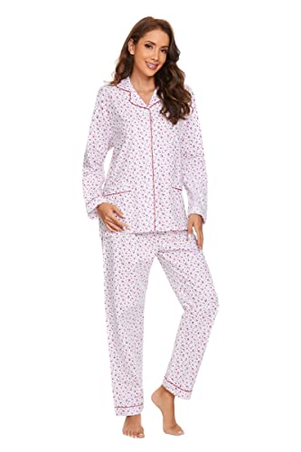 Pyjama chaud en flanelle de coton Amaxer pour femme ensemble d'hiver douillet