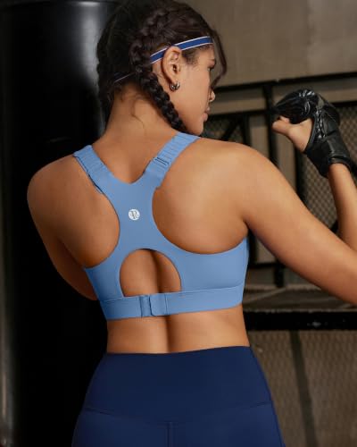 Image of RUNNING GIRL Sports Bras for Women High Support, Adjustable Straps High Impact Racerback Bra with Hook Closure Molded Cup