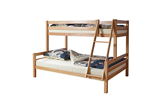 Etagenbett Doppelbett Stockbett Maxim teilbar Buche massiv Natur 90/140 x...