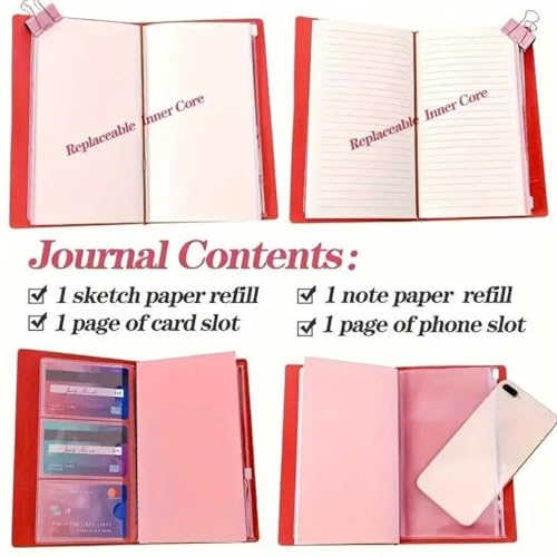 Diario personal con cubierta rosa y 136 páginas miniatura 2