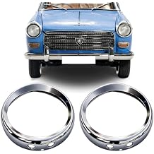Headlight Decorative Outer Bezel Rim Fits For Peugeot 404 Chrome Plated Metal Headlamp Bezel Ring Trim Fit Headlight Retaining Rim Replacement Pair