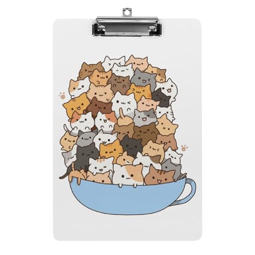 クリップボード かわいい 猫 ネコ柄 A4サイズ対応 クリップファイル バインダークリップ 用箋ばさみ ファイルボード メモ帳 縦型 書類整理 おしゃれ かわいい 筆記 多機能 壁掛け プレゼント