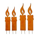 Kerzenflamme 4er Set aus Edelrost groß