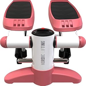 Mini Stepper & Stair Climber Machine – w/Resistance Bands Set – Built in Monitor by Nordic Lifting
