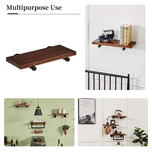 Ycco 12 Inch Industrial Pipe Shelf Brackets Set Of 8 - Black Iron Rustic Wall Mounted Diy Shelving Brackets Hanging Custom Pipe Brackets For Floating Shelves #TOP1