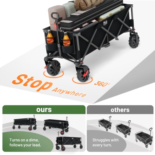 Image of Timber Ridge 51.2 inch Extended Collapsible Wagon, 400L, Black
