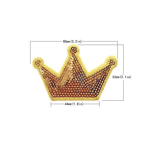 Qingxii Decorr QX-T094 Sequin Crown Sewing On/Iron On Embroidered Patches Clothes Dress Hat Pants Shoes Curtain Sewing Decorating Diy Craft Embarrassment Applique Patches thumb #3