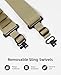 MidTen Two Point Sling with 15 Shell Holders for 12 Gauge Adjustable Length Rifle Sling Nylon Wide Shoulder Gun Sling with Removable Sling Swivels Khaki