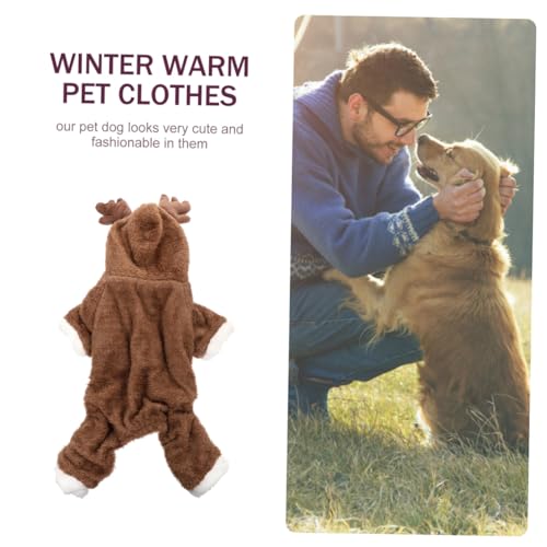 Ropa cálida para perro pequeño, disfraz reindeer miniatura 5
