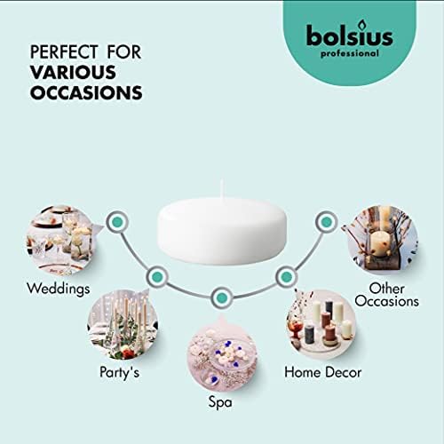 BOLSIUS LARGE FLOATING CANDLES PACK OF 12 [WHITE] x 1