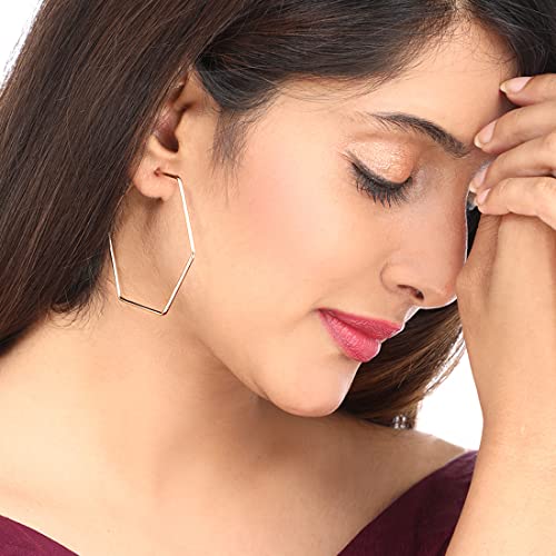 6 Pair Geometric Hoop Earrings Set, Women's Toned Hoops