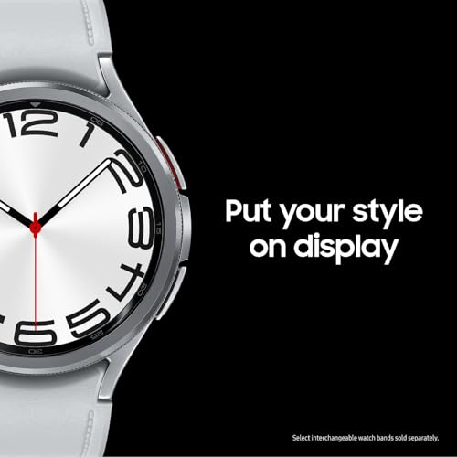 Image of Samsung Galaxy Watch 6 Bespoke Edition 47mm Exclusive Bluetooth Smartwatch, Health, Fitness, Sleep, Heart Rate Tracker, Improved Battery, Sapphire Crystal Glass, US Version, Link Bracelet Band, Black
