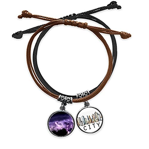 Bracelet d'exception Purple Thunder : cuir de luxe et corde Sidi