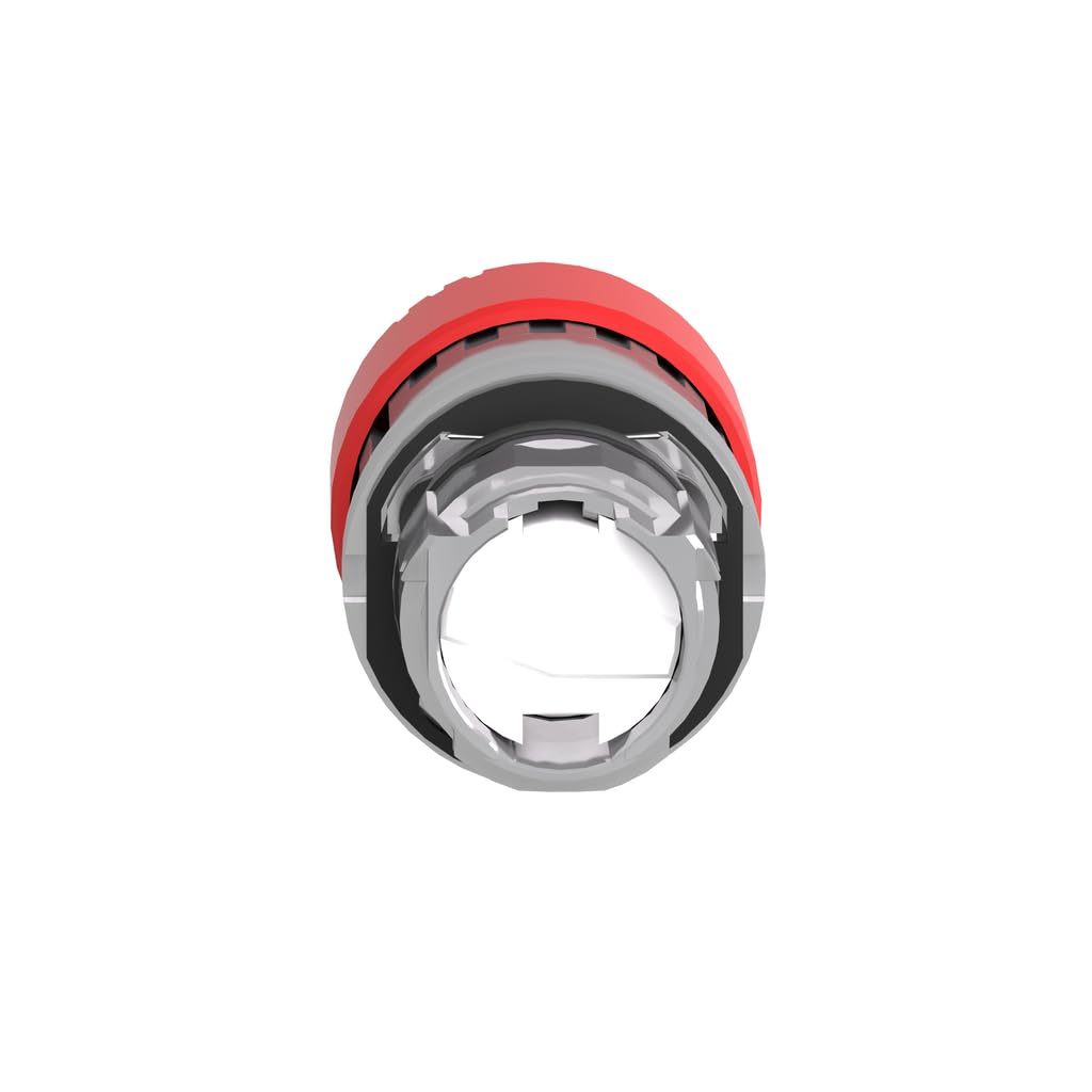 Schneider Electric ZB4BS834 Harmony XB4 Emergency Switching Off Push-Button Head, Chromium Plated Metal Bezel, Fits 22mm Diameter Cutouts, Trigger Latching Turn to Release, 30mm Red Mushroom