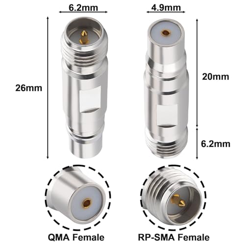Adaptador onelinkmore RP SMA Hembra a QMA Hembra miniatura 2