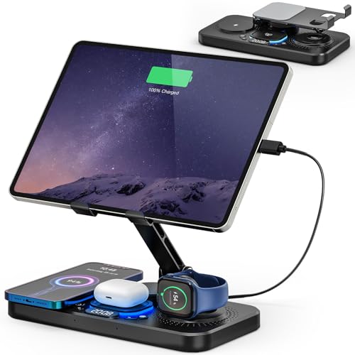 Padwa Lifestyle Soporte Tablet, iPad Stand con Carga Inalámbrica, Tablet Stand con Ajuste Giratorio...