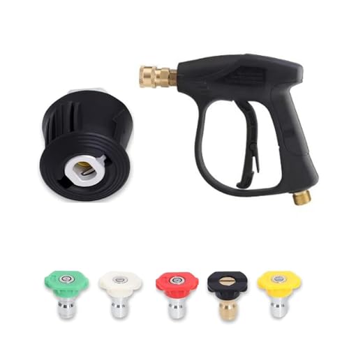 Wjelet Pressure Washer Gun with 5 Water Nozzle Tip, 4350 PSI 1/4" Quick Release Jet Wash Gun, Compatible with Karcher, for Car Washing and Patio Cleaning