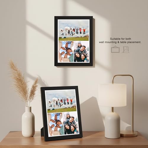 Image of Framekaari Customised Photo Frame | Personalised Gift | Custom 3-Photo Collage | Tabletop & Wall Mount | Room & Home Decor | 16x21 cm (Design-10)