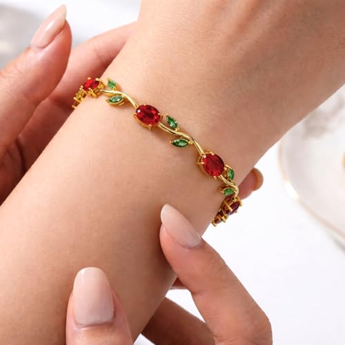 Image of SALVE Coquette Golden Tulip Bracelet for Women Stylish | Anti Tarnish Jewellery for Women, Hand Wristlet for Girls | Aesthetic Accessories for Girls, Valentine's Gift for Girlfriend
