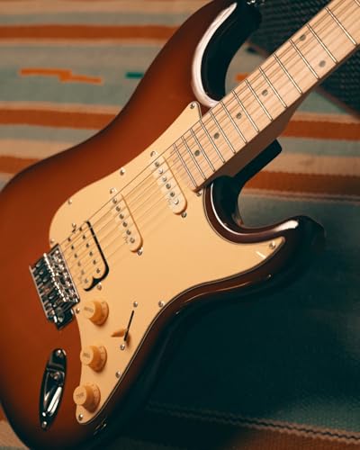 Image of Magna ST20M Beginner Electric Guitar | Maple Neck & Fretboard | HSS Pickup Setup | 22 Frets | Chrome Hardware | Gig Bag Included (EARTH BURST)