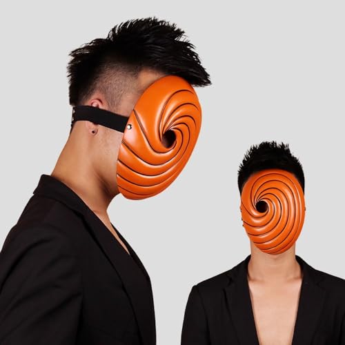 Image of WANNA PARTY Naruto Mask Akatsuki Tobi Obito Resin Mask Costume Props Halloween Mask for Kids Naruto Anime Uchiha Cosplay