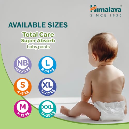 Image of Himalaya Total Care Super Absorb Baby Pants Diaper | Size NB /XS (New Born) 90 Count | Pack of 1 | Up to 5 kg | Breathable & Rapid Zig Zag Absorption | Keeps Skin Calm & Rash Free