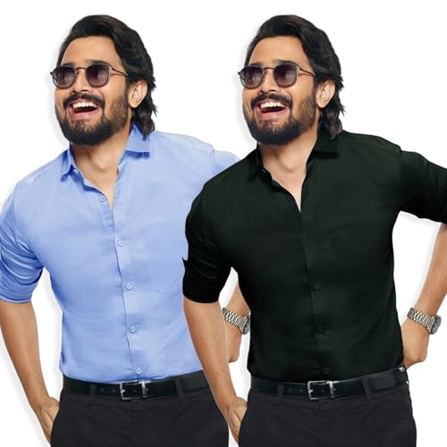 Image of Tee Projekt Combo Casual Shirt for Men Spread Collar Long Sleeve Shirt Casual, Formal, Home