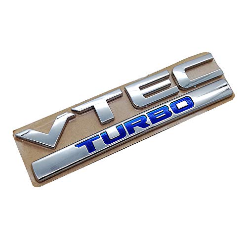SpaceX-Store 3D Chrome"VTEC + TURBO" Sticker Side Fender Emblem Rear Trunk Badge Car Logo Emblem Badge For HONDA Accord Civic Type R CRV Sports Auto Accessories