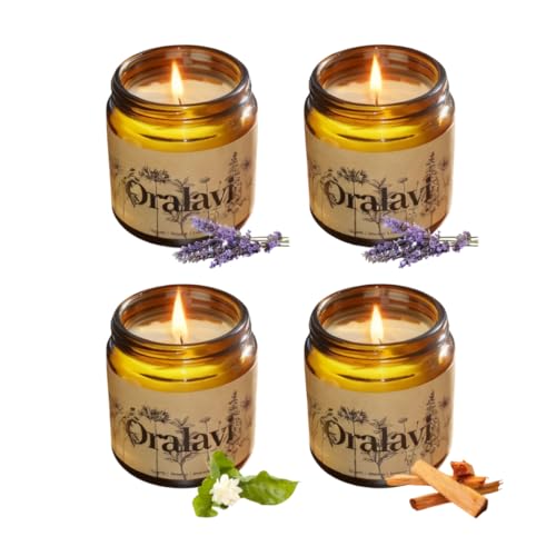 Oralavi Candle 4 Pack Gift Set for Women&Men, 30 oz 240 Hour Long Lasting,Lavendar Jasmine...