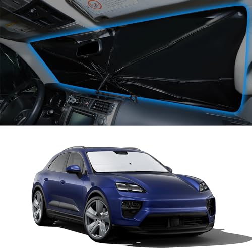 Image of Windshield Sun Shade Umbrella for 2014-2026 Porsche Ma-can | Full covered for windshield, Block UV Rays, Heat Reduction, Easy to install, Durable & Fold Up Small