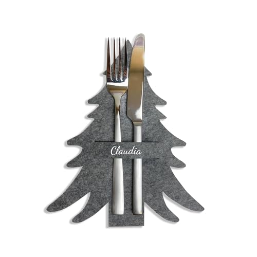 mamir home 2er Set Bestecktasche Weihnachten Tannenbaum |...