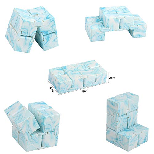 Ss Shovan Infinity Cube Fidget Toy, Hand Killing Time Transform Cubes Magic Cubes For Kids (Blue Texture) #TOP3