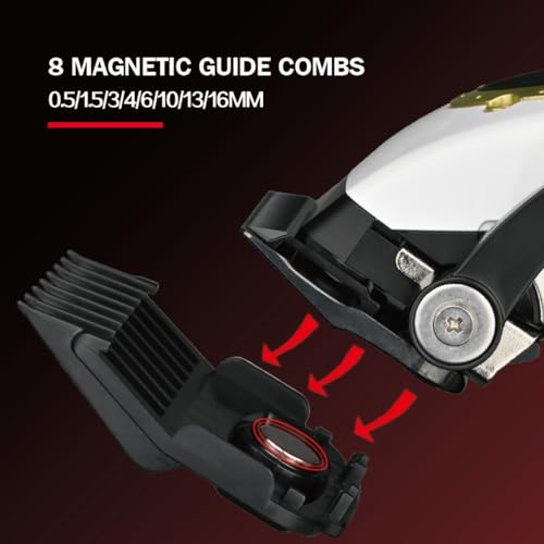 Image of WMARK NG-7030 Salon Series 8000-8500RPM 385 Double Ball Bearing Motor Zero Gapped Hair Clipper High Precision Fade Blade with DLC Process 4500mAh Battery USB Charging & Stand 240-Min Runtime, Model 9