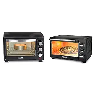 AGARO Marvel 25-Litre Oven Toaster Grill with Motorized Rotisserie & 5 Heating Modes (Black)+AGARO 33311