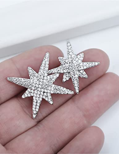 Image of Sparkle Crystal Star of David Brooch Pin Rhinestone Star Bouquet Brooch Pin Lapel Pins Spiritual Brooch Badge
