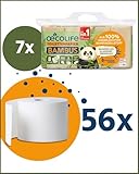 œcolife Toilettenpapier Bambus, 56 Rollen à 150 Blatt, 3-lagig, superweich, von Dermatest geprüft, nachhaltiges Klopapier, sanft zur Haut, beiges Papier